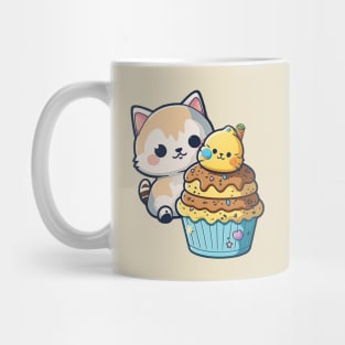 Cute Cat Eating Icecream Mug